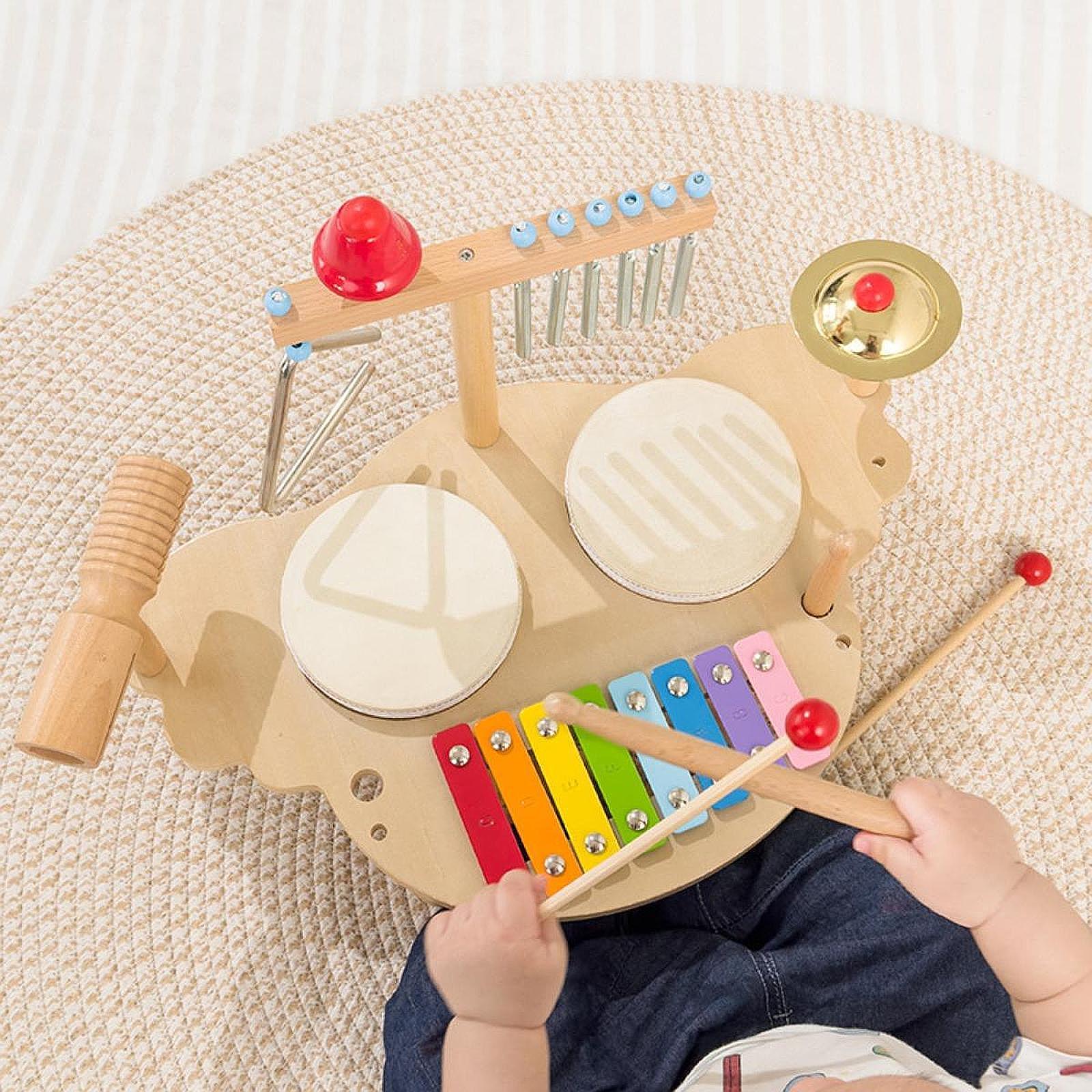 Kids Toys Xylophone - Wooden Musical Instruments Kids Drum Set