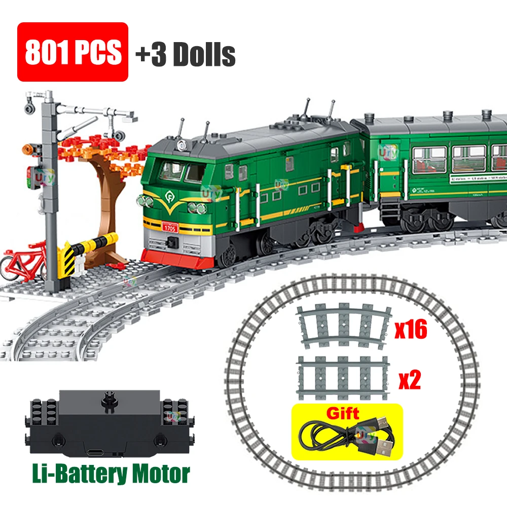 Kids Toys Lego - Technical Retro Green Steam Train City