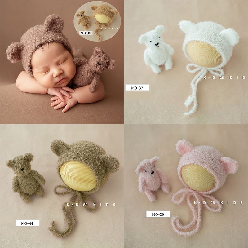Kids Toys New Born - Cute Baby Bear Hat Doll Plush