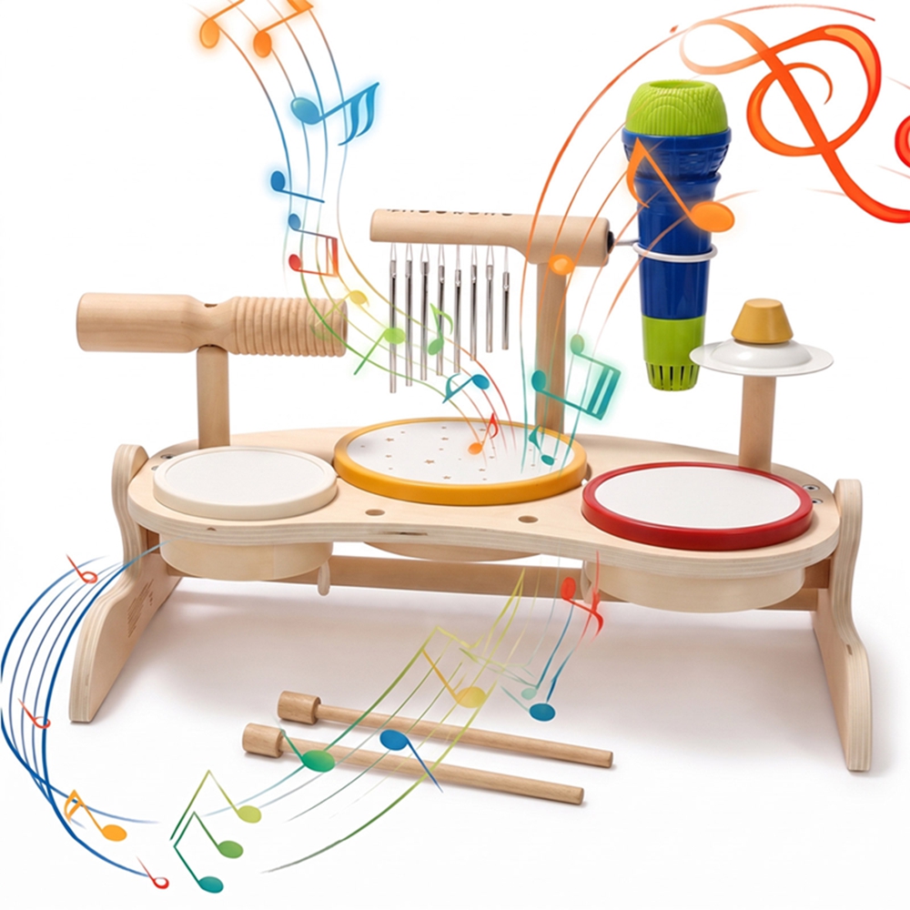 Kids Wooden Drum Set Musical T - огляд і ціна Kids Toys Xylophone