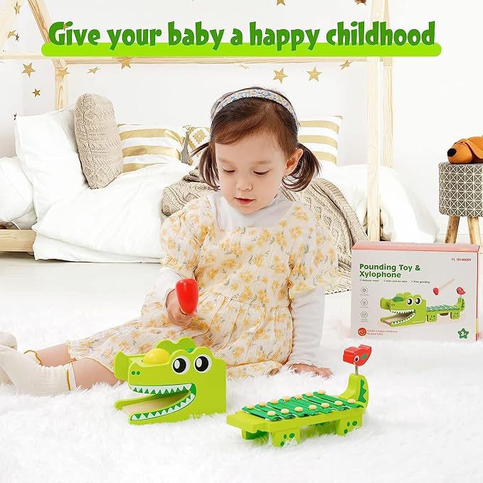 Montessori Wooden Crocodile Xy - огляд і ціна Kids Toys Xylophone